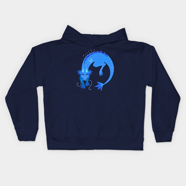 Pisces Dragon Kids Hoodie by LexaStrong